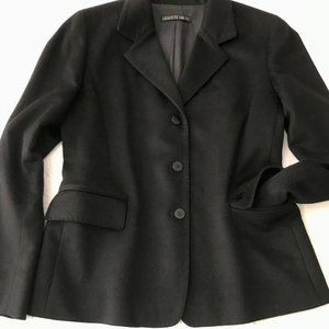 Lafayette 148 LUXURIOUS CASHMERE coat blazer jacket Black sz 6  s/m Excel't Cond